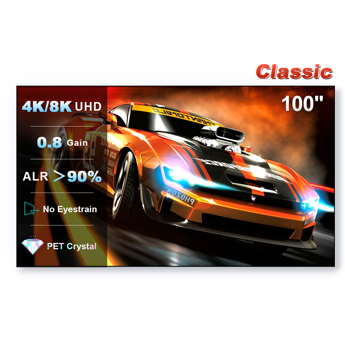100" - 120" XY Pet Crystal Classic UST ALR Projector Screen 16:9