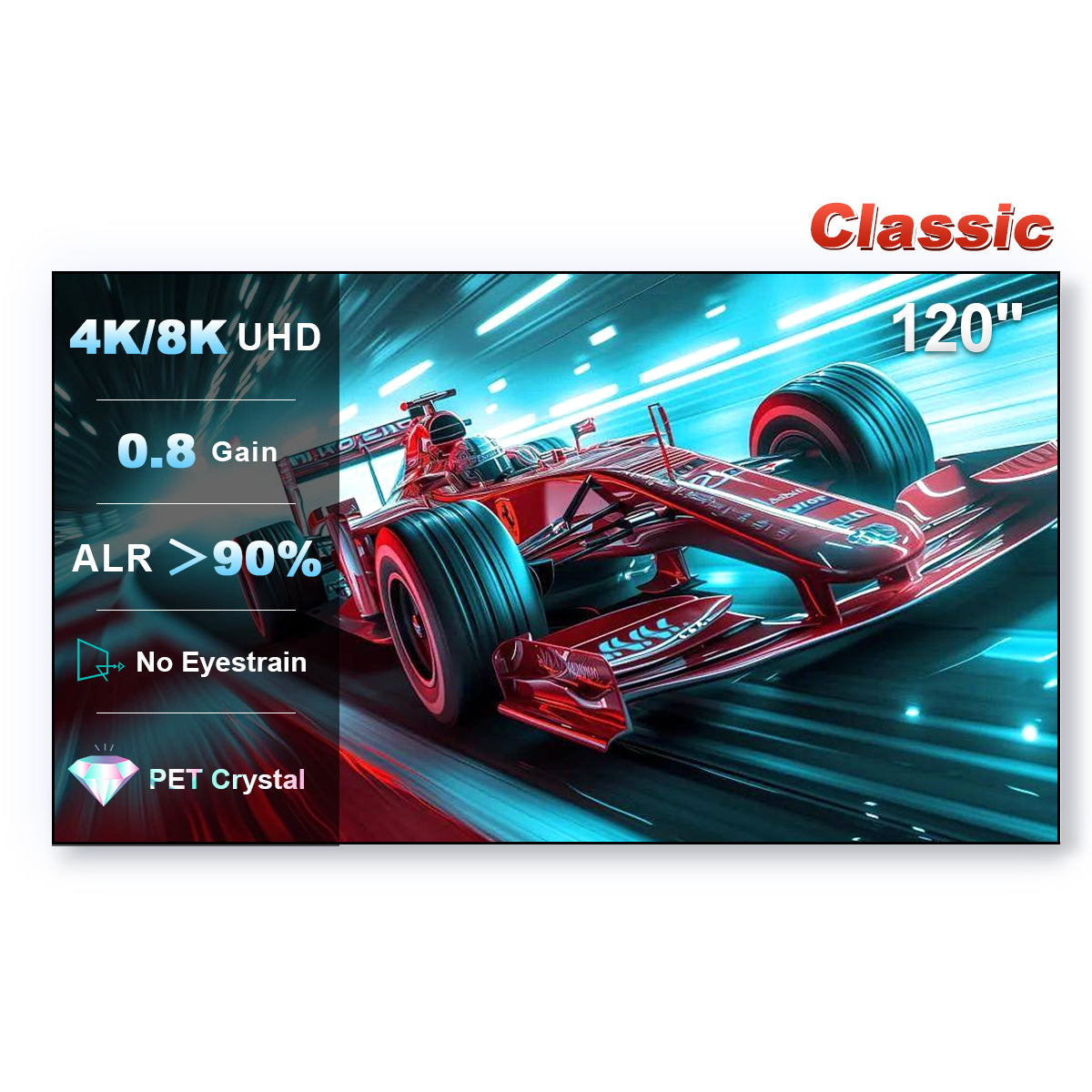 100" - 120" XY Pet Crystal Classic UST ALR Projector Screen 16:9