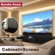 Shore Wood Grain Ust Projector Cabinet + Motorisert gulvstigende skjermbunt (Cabinet Pre-Monbled)