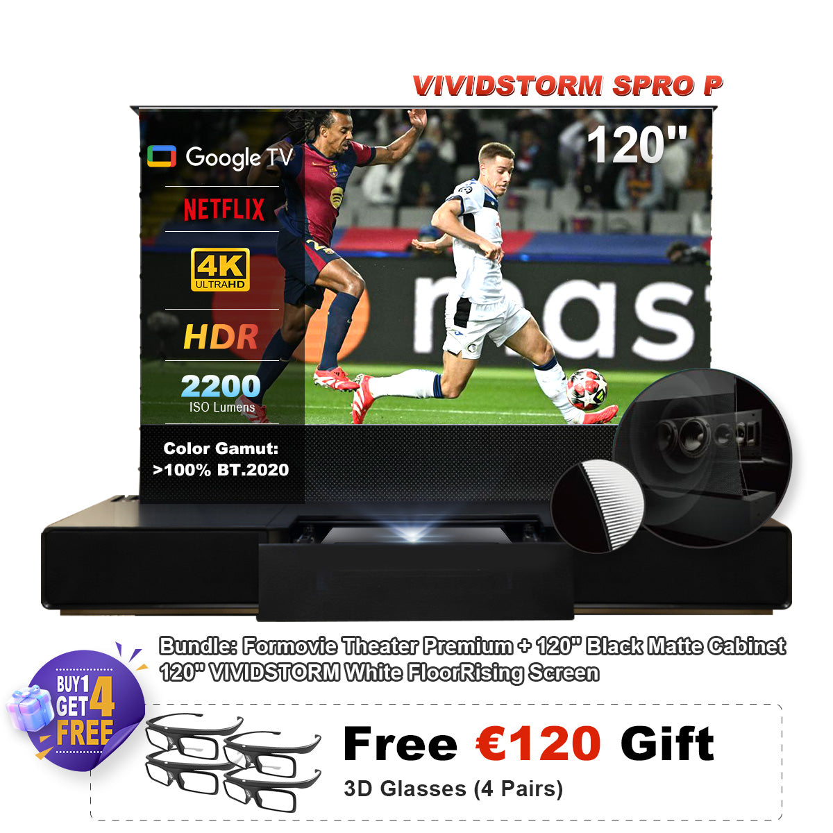 Formovie Theater Premium UST 4K Triple Color Laser TV Projector