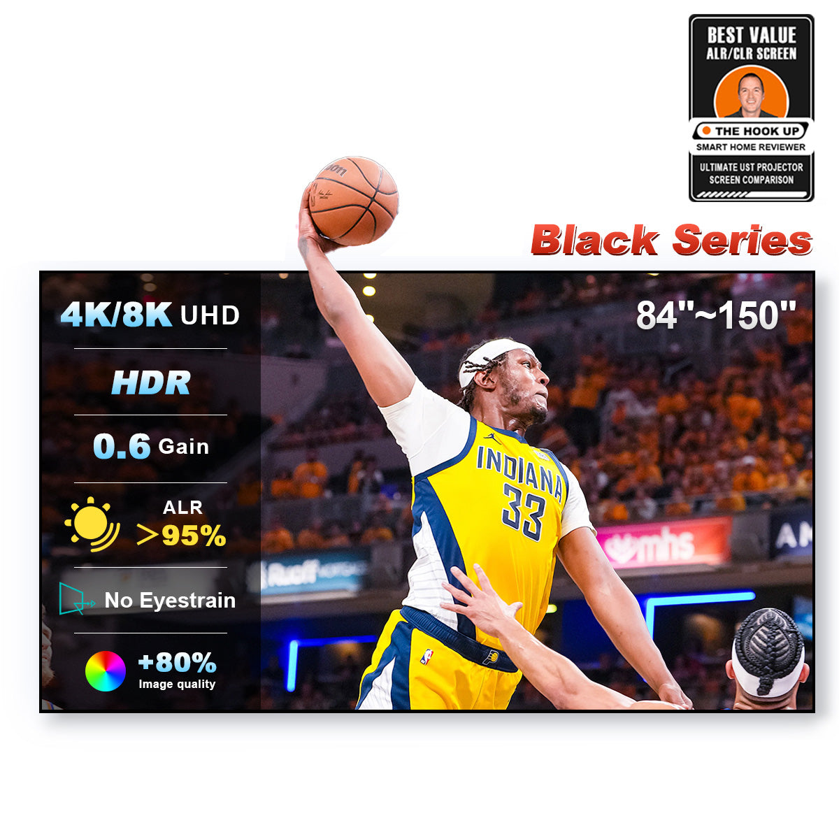 84''-150'' NothingProjector Black Series ALR/CLR Ultra Short Throw Projector Screen