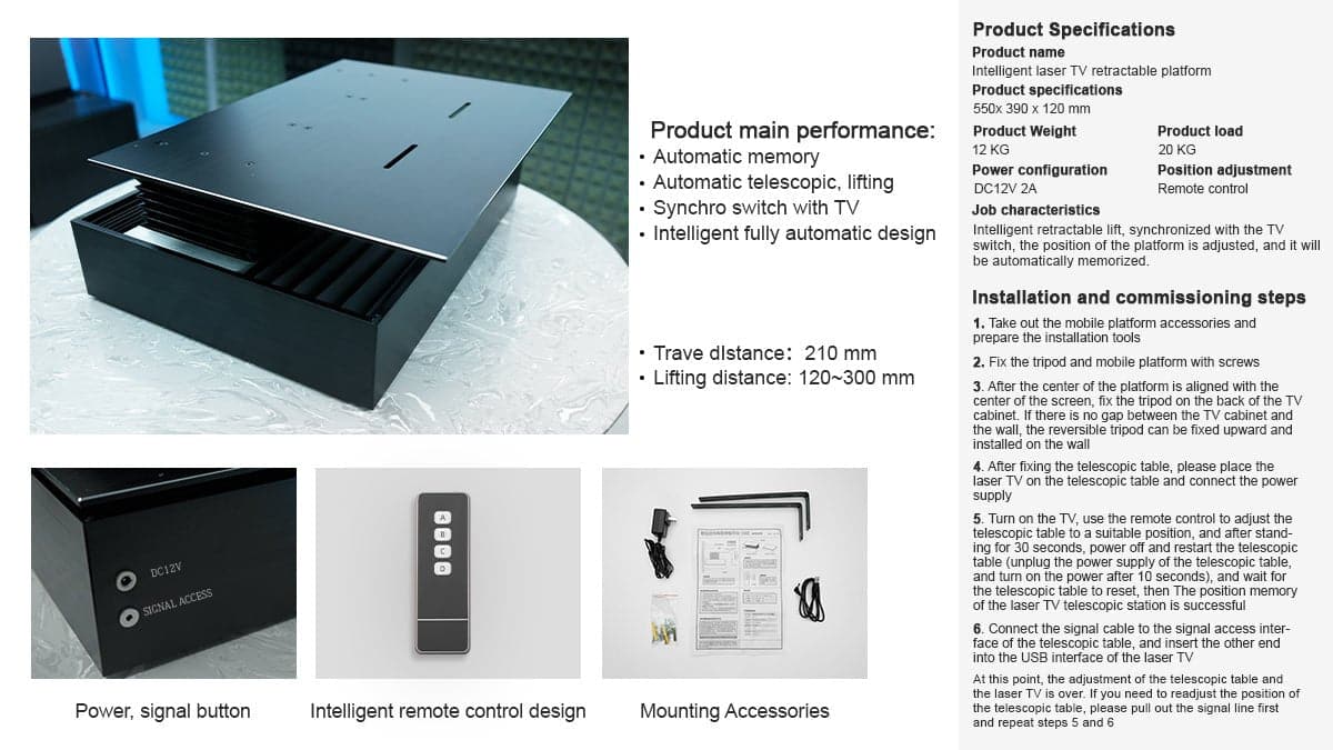 Intelligent Laser TV Lifting Telescopic Platform - Nothingprojector