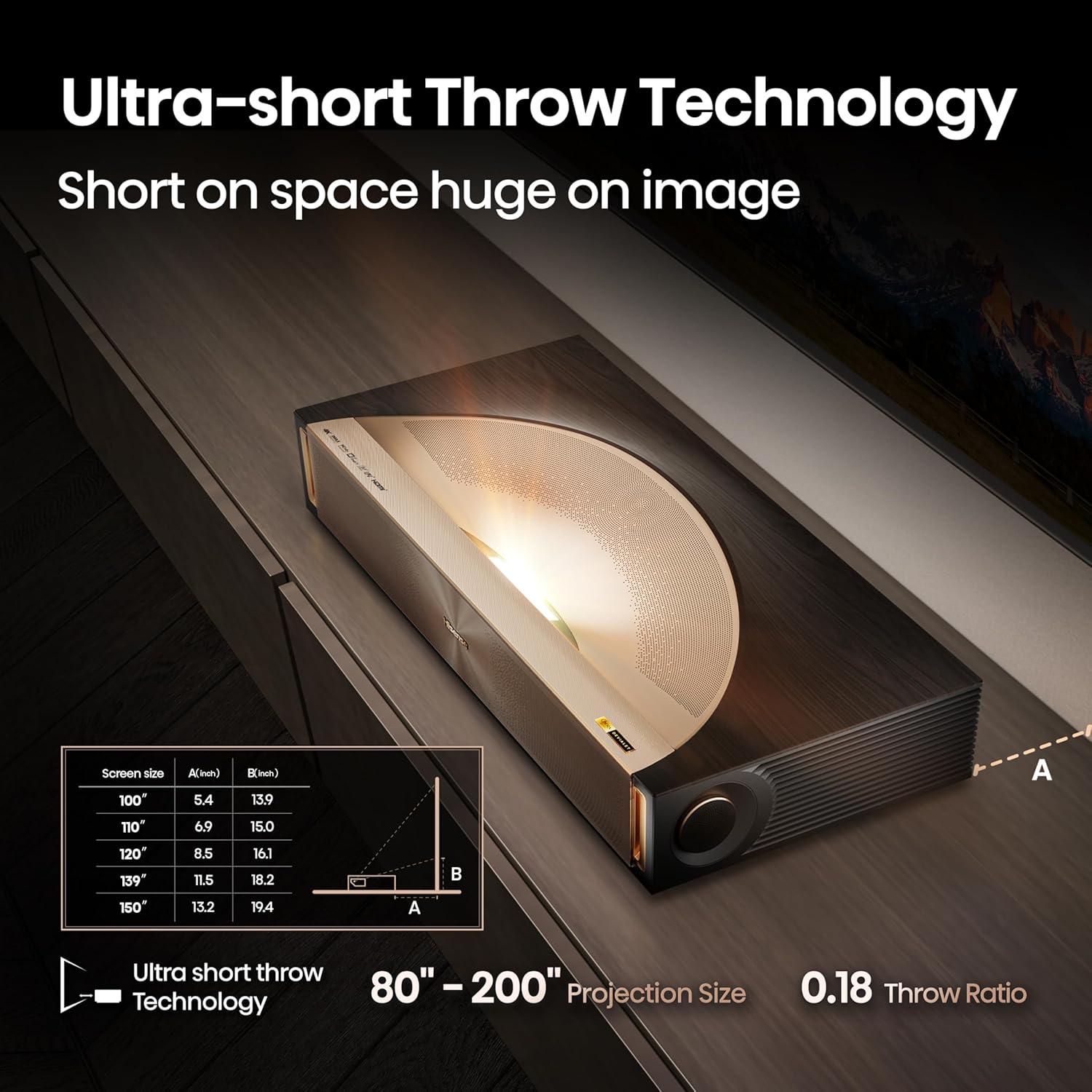 Hisense L9Q 4K UHD Ultra Short Throw Triple Laser Projector 5000 Lumens, 80”-200” Screen Google TV Dolby Vision & Atmos Tuned by Devialet