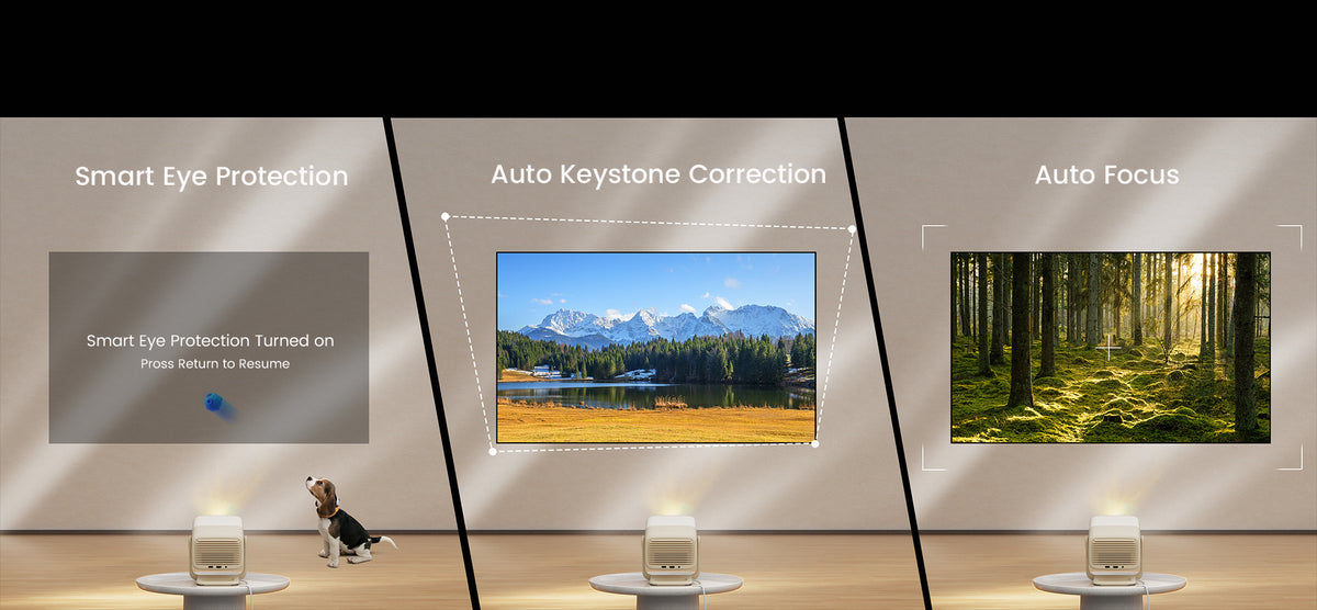 JMGO N1S Nano's Precision Flexismart system enables effortless setup with instant auto focus and keystone correction.
