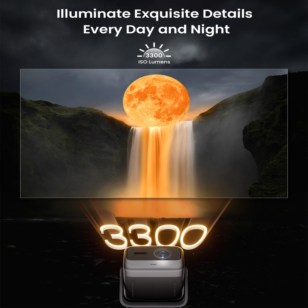 JMGO N1S Ultimate 4K Laser Outdoor skjávarpa 3300 ISO LUMENS Google TV með Netflix
