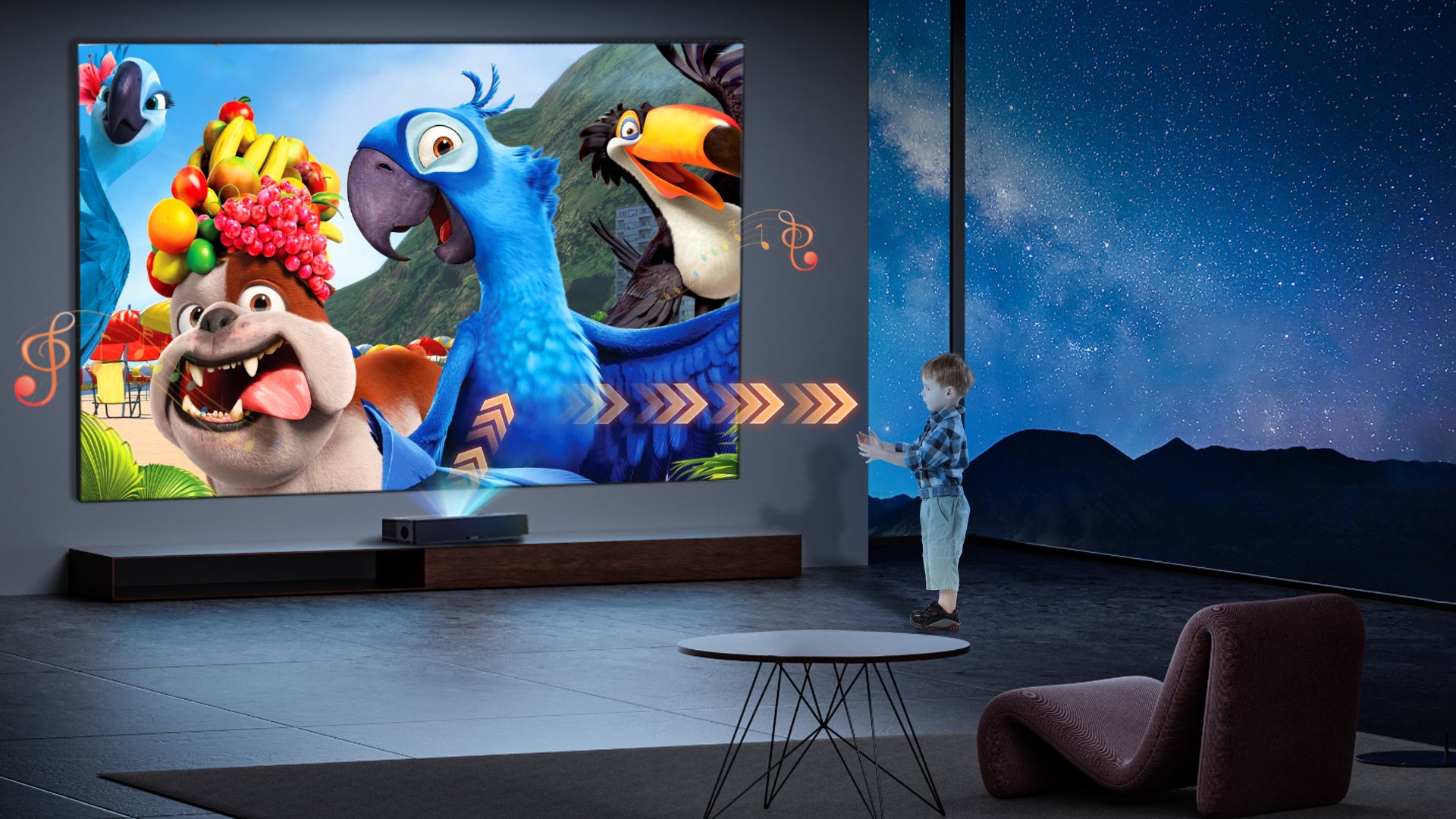 Nothingprojector UST projector black series fixed frame  ALR screen, Great for kids, families, and anyone who cares about eye health.