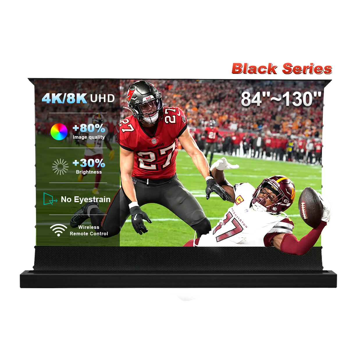 84''-130'' NothingProjector Black Series ALR Motorized Floor Rising Screen For Standard/Long Throw Projector
