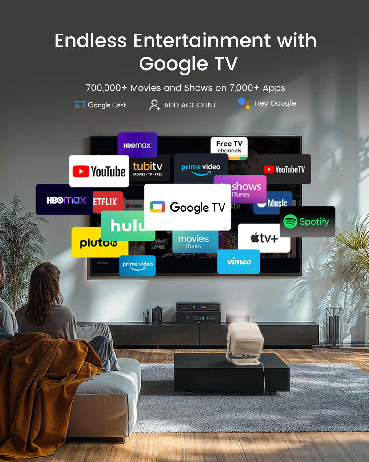 (New - AU) JMGO N1S Nano Long Throw LED Google TV Projector 460 ISO Lumens