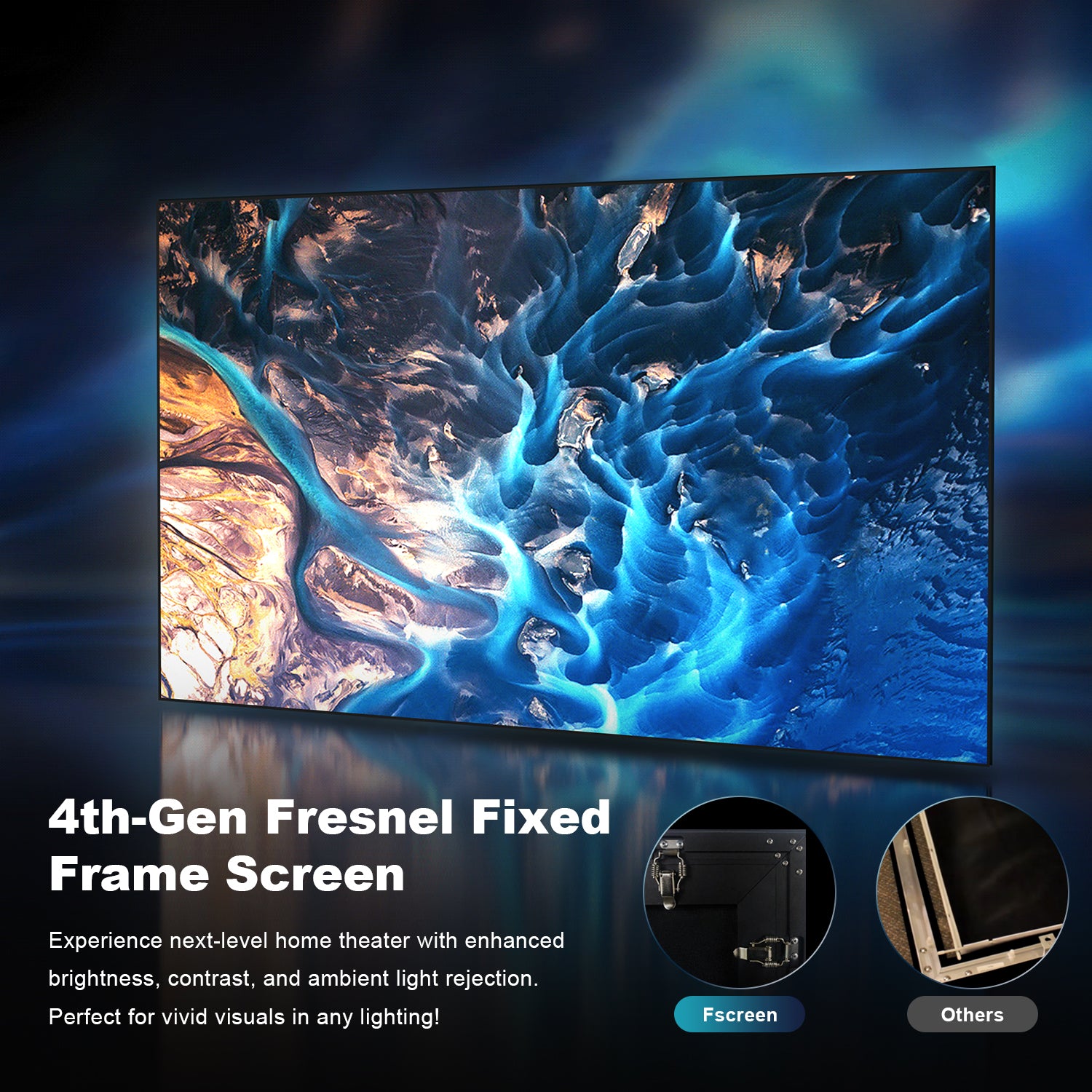 NothingProjector 4th-Gen Fresnel Fixed Frame Screen with Enhanced Brightness and ALR for Home Theater