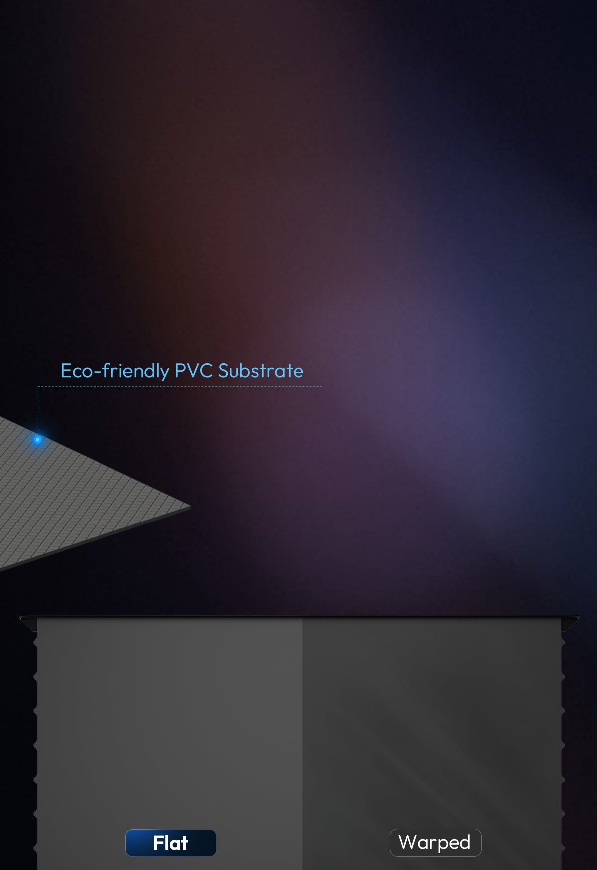 NP classic pet crystal floor rising screen with Eco-friendly PVC Substrate