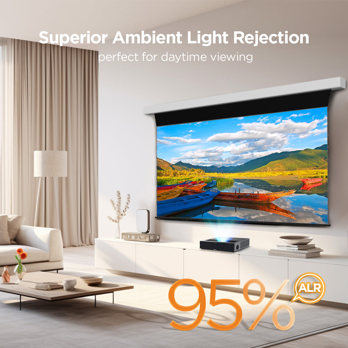 Lenticular ALR texture of the NothingProjector Black Series Slimline UST ALR screen with 95% ambient light rejection