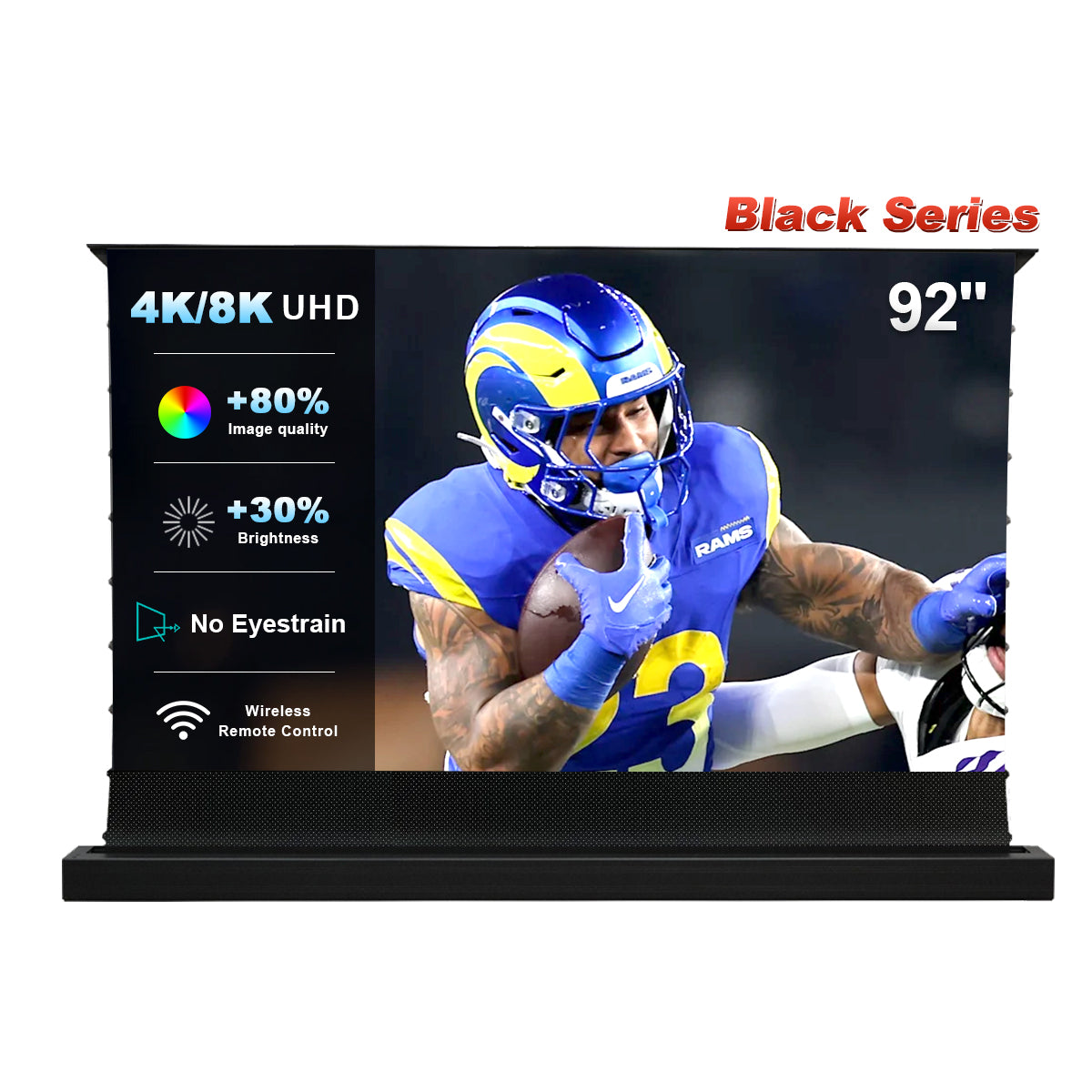 92'' NothingProjector Black Series ALR Motorized Floor Rising Screen For Ultra Short Throw Projector