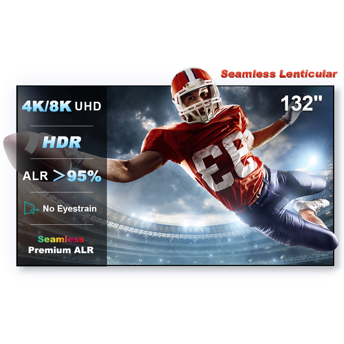 132 Inch NothingProjector Seamless Lenticular 4K UST 95% ALR Projector Screen