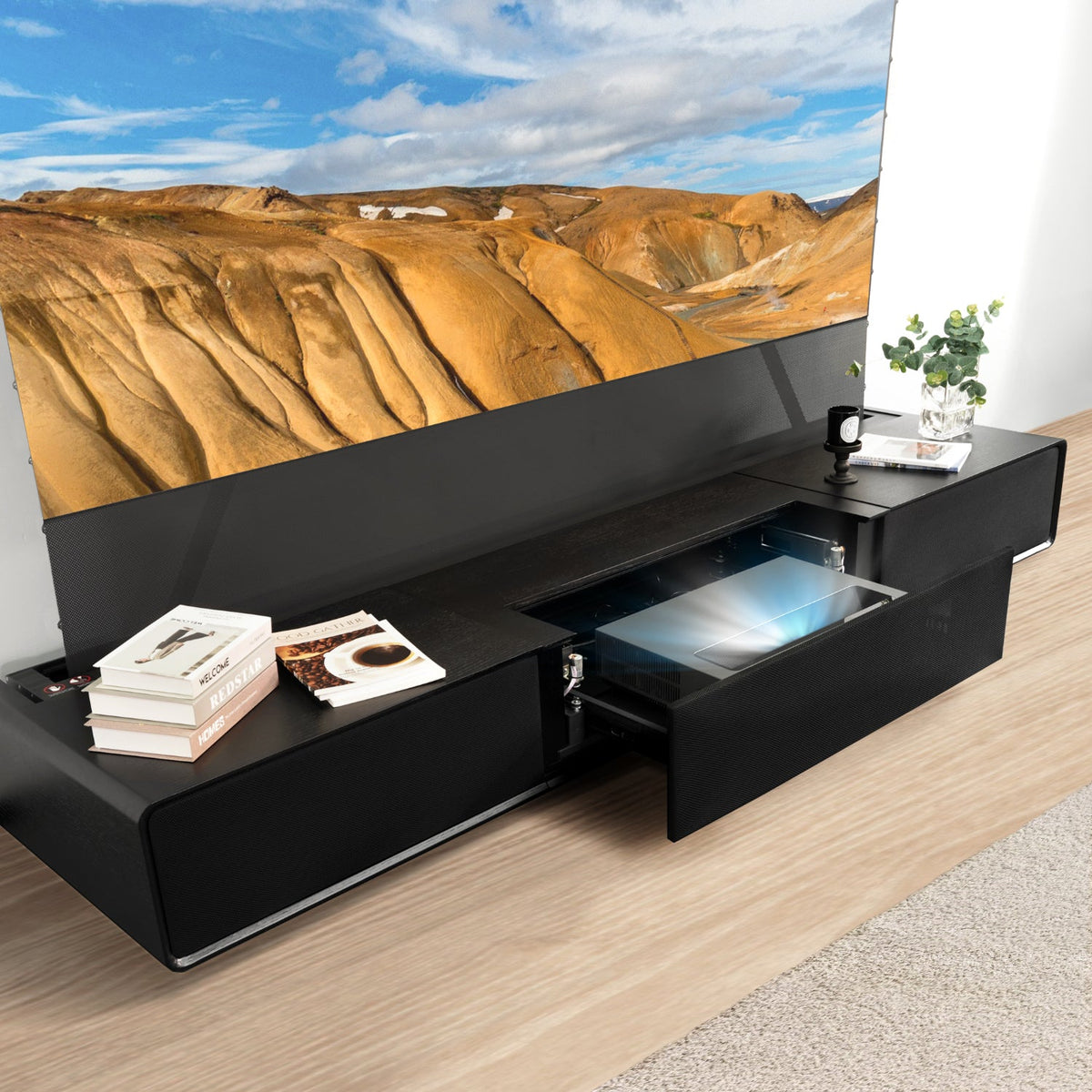 UST projector cabinet with large storage space