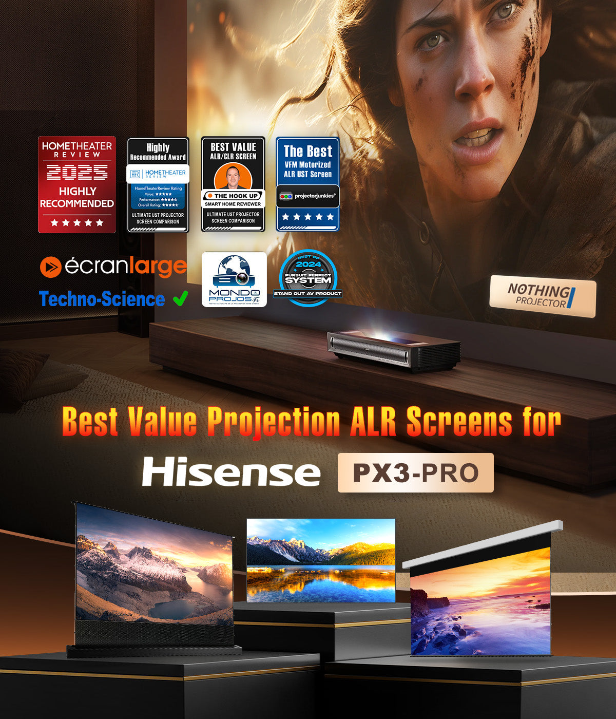 best value projection ALR screens for hisense