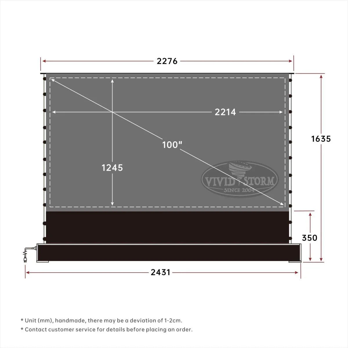 72"-120" VIVIDSTORM S PRO Motorized Tension Floor Rising UST ALR Projector Screen