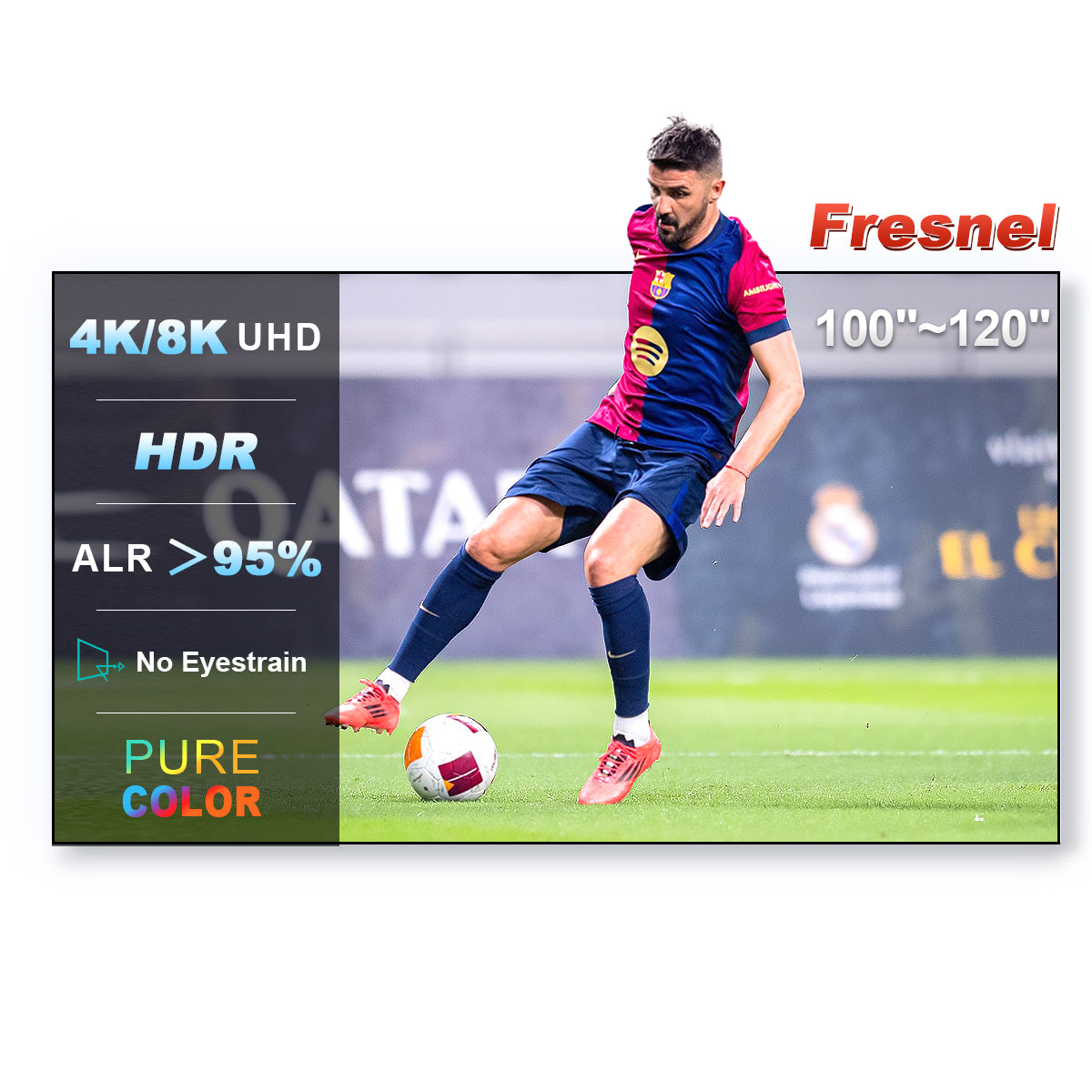 شاشة Fresnel مقاس 100-120 بوصة لجهاز عرض NothingProjector لجهاز عرض قصير المدى للغاية