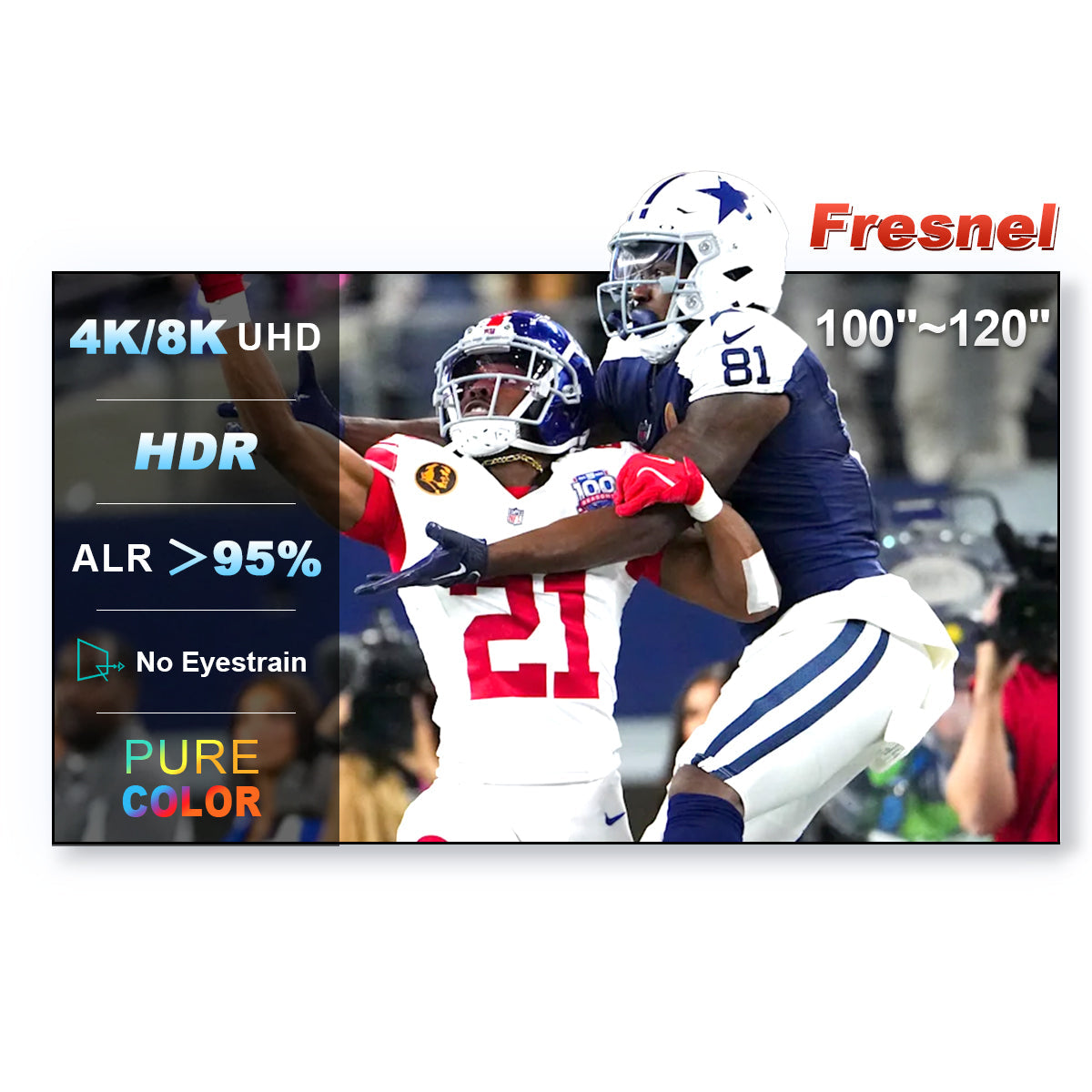 شاشة Fresnel مقاس 100-120 بوصة لجهاز عرض NothingProjector لجهاز عرض قصير المدى للغاية