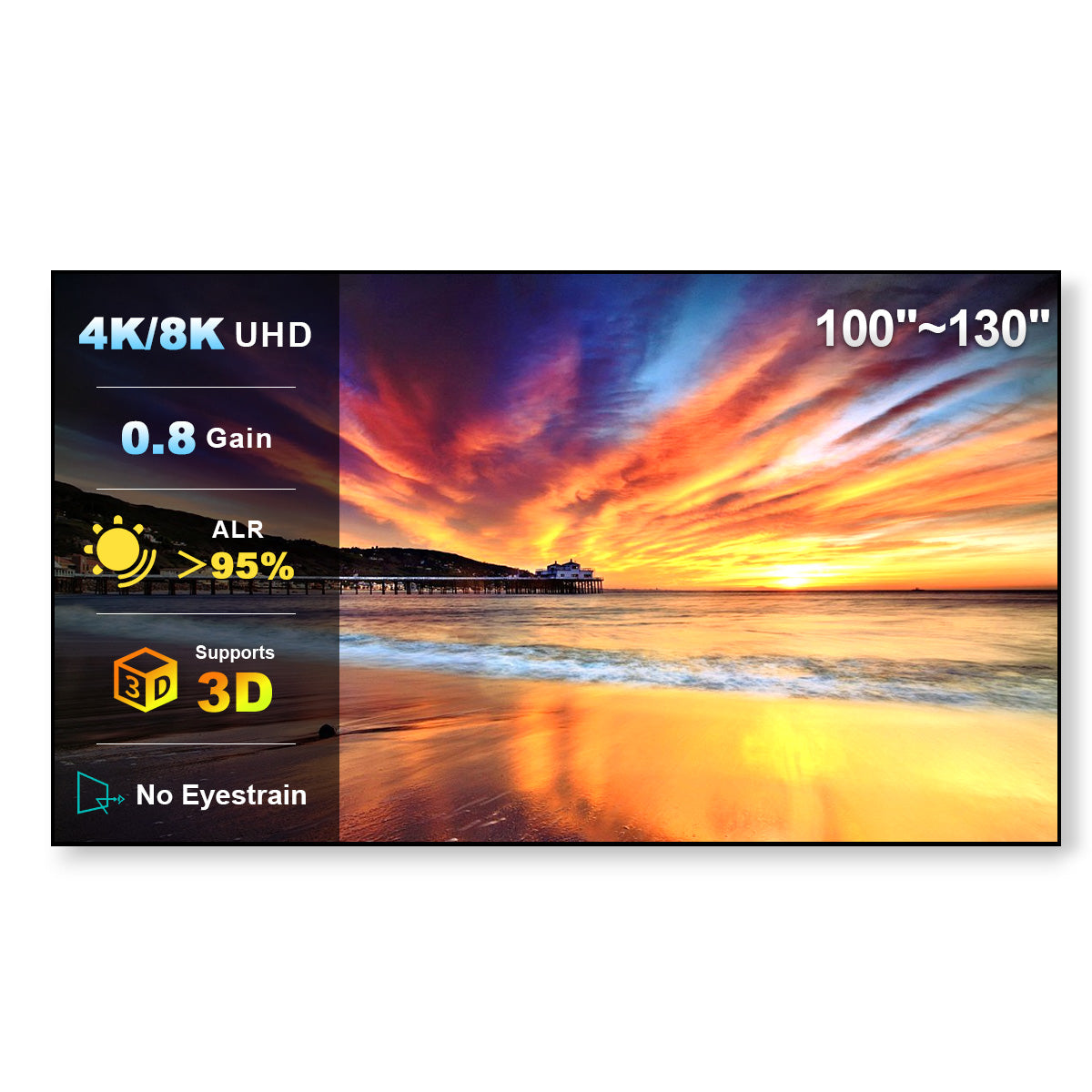 100"-130" NothingProjector Lenticular 4K ALR Projector Screen for Long/Standard Throw Projectors