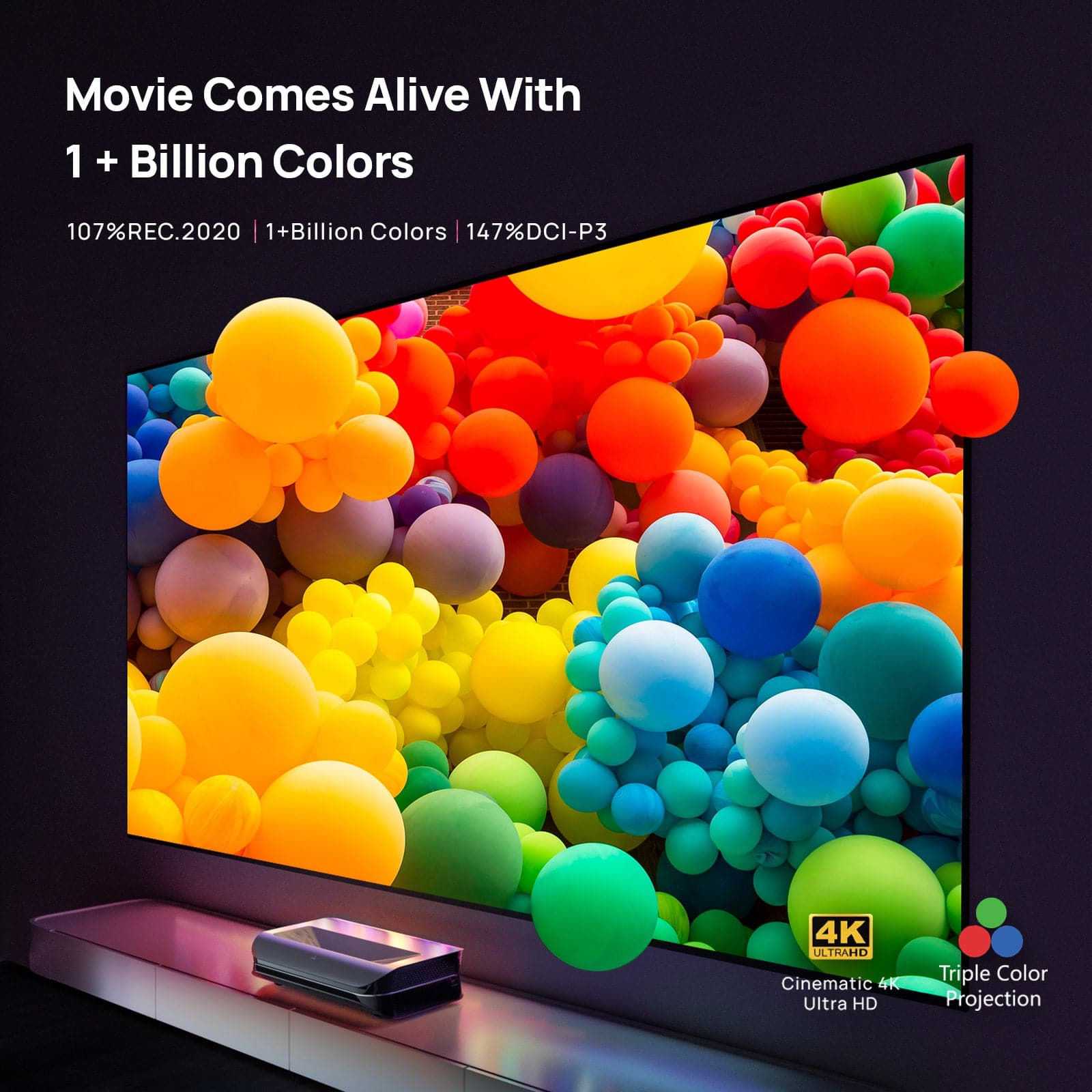جهاز عرض ليزر AWOL Vision LTV-3500 Pro 4K Ultra Short Throw بقوة 3500 لومن 