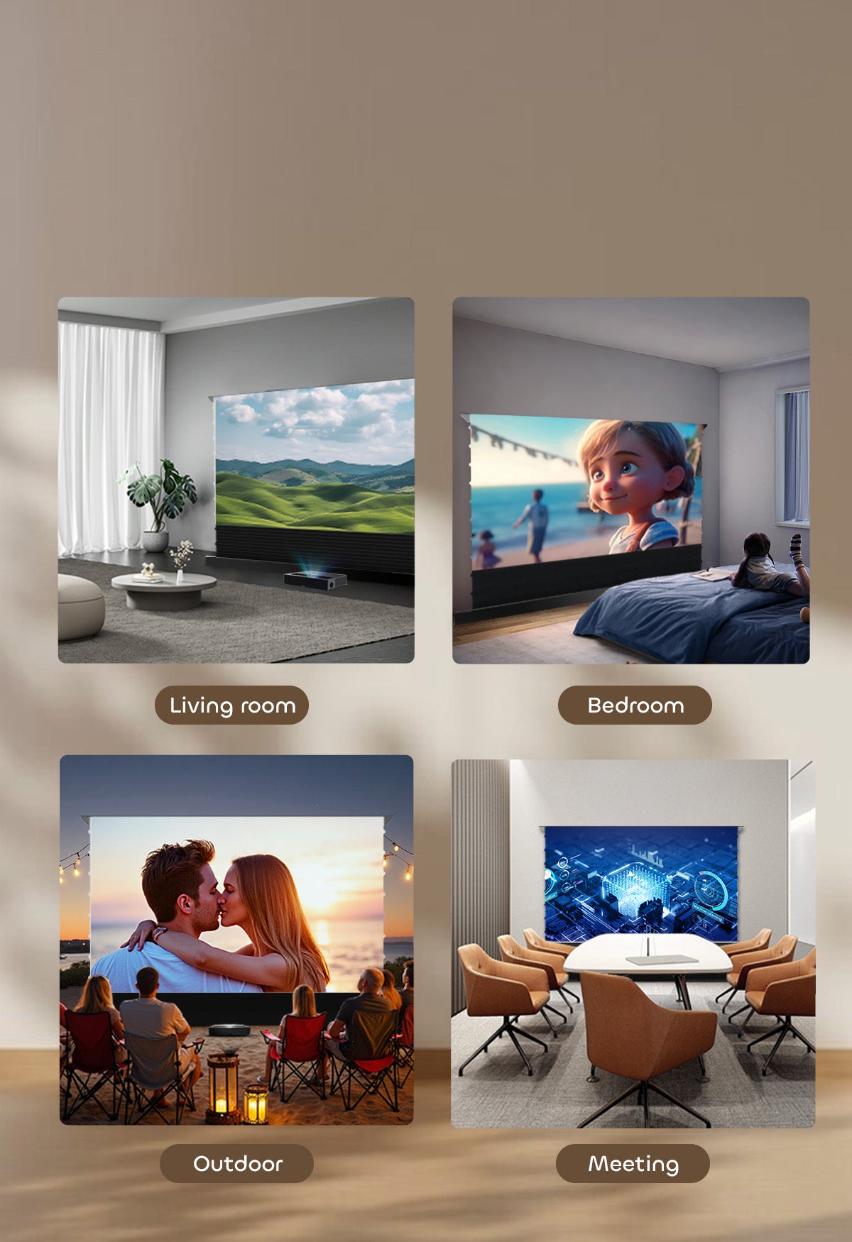 NothingProjector モーター式床上昇120インチALRスクリーン 超短焦点