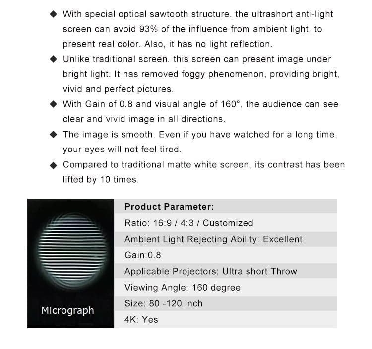 120 inch XY ALR Screen For Ultra Short Throw - Nothingprojector