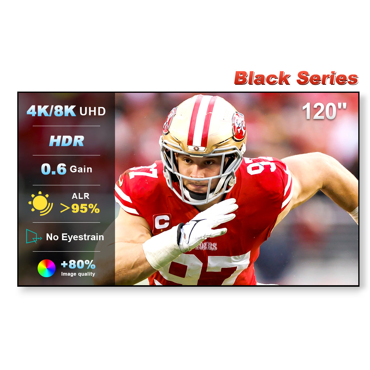 شاشة عرض NothingProjector Black Series ALR فائقة الإسقاط القصير مقاس 120 بوصة 