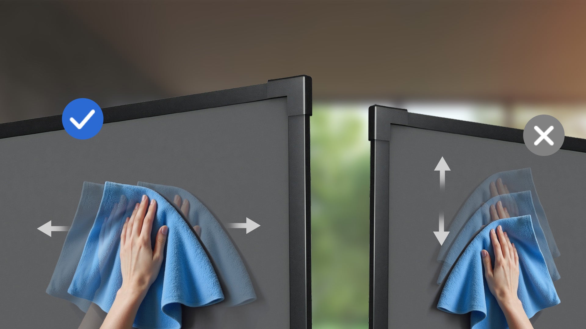 NP 100"-130" ALR Long Throw Screen features scratch-resistant upgraded material that maintains pristine clarity with simple wipe-downs using water-dampened cloths – no harsh chemicals required.