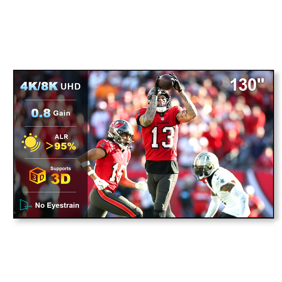 130-inch Large Format NothingProjector Lenticular ALR Screen for Long Throw Projectors