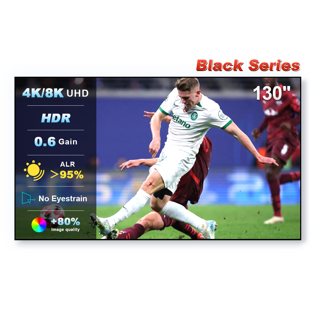 شاشة عرض NothingProjector Black Series ALR/CLR فائقة الإسقاط القصير مقاس 84-150 بوصة