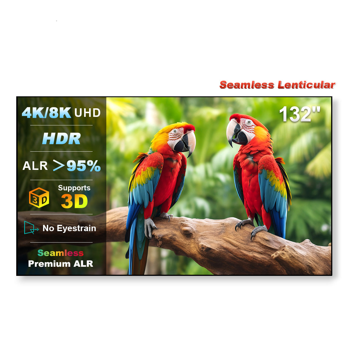 132 Inch NothingProjector Seamless Lenticular 4K UST ALR Projector Screen