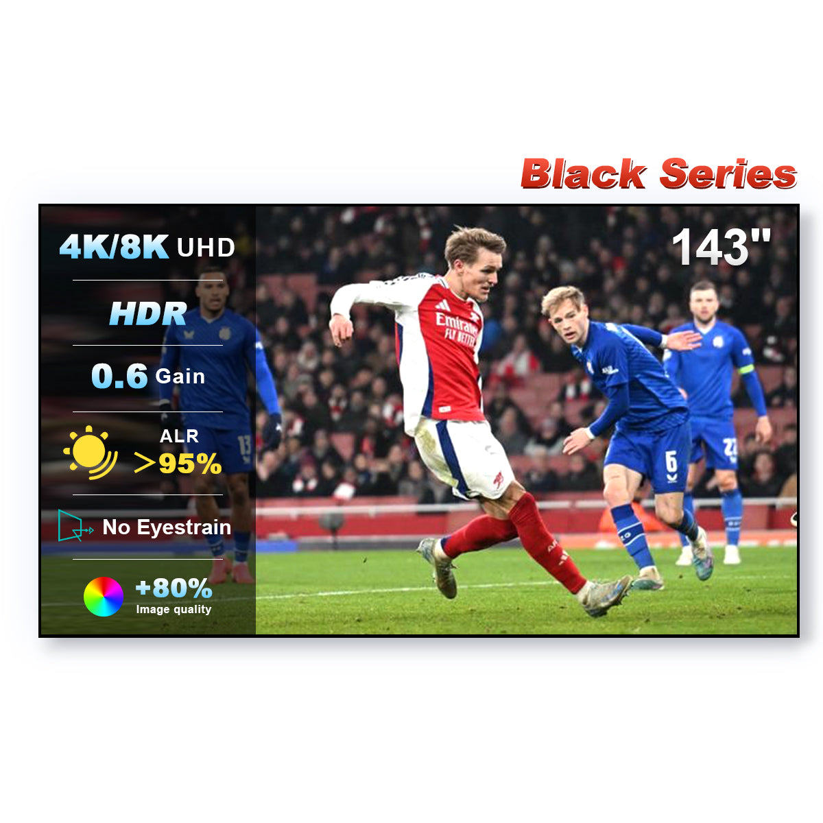 شاشة عرض NothingProjector Black Series ALR/CLR فائقة الإسقاط القصير مقاس 84-150 بوصة