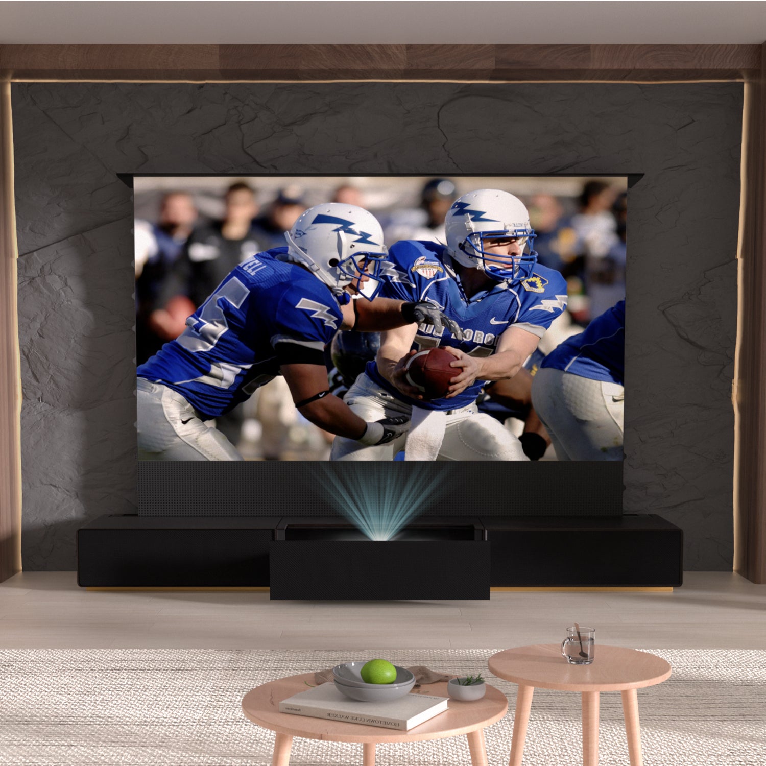 Shore Wood Grain TV cabinet for Ultra Short Throw Projector(Pre-Assembled)
