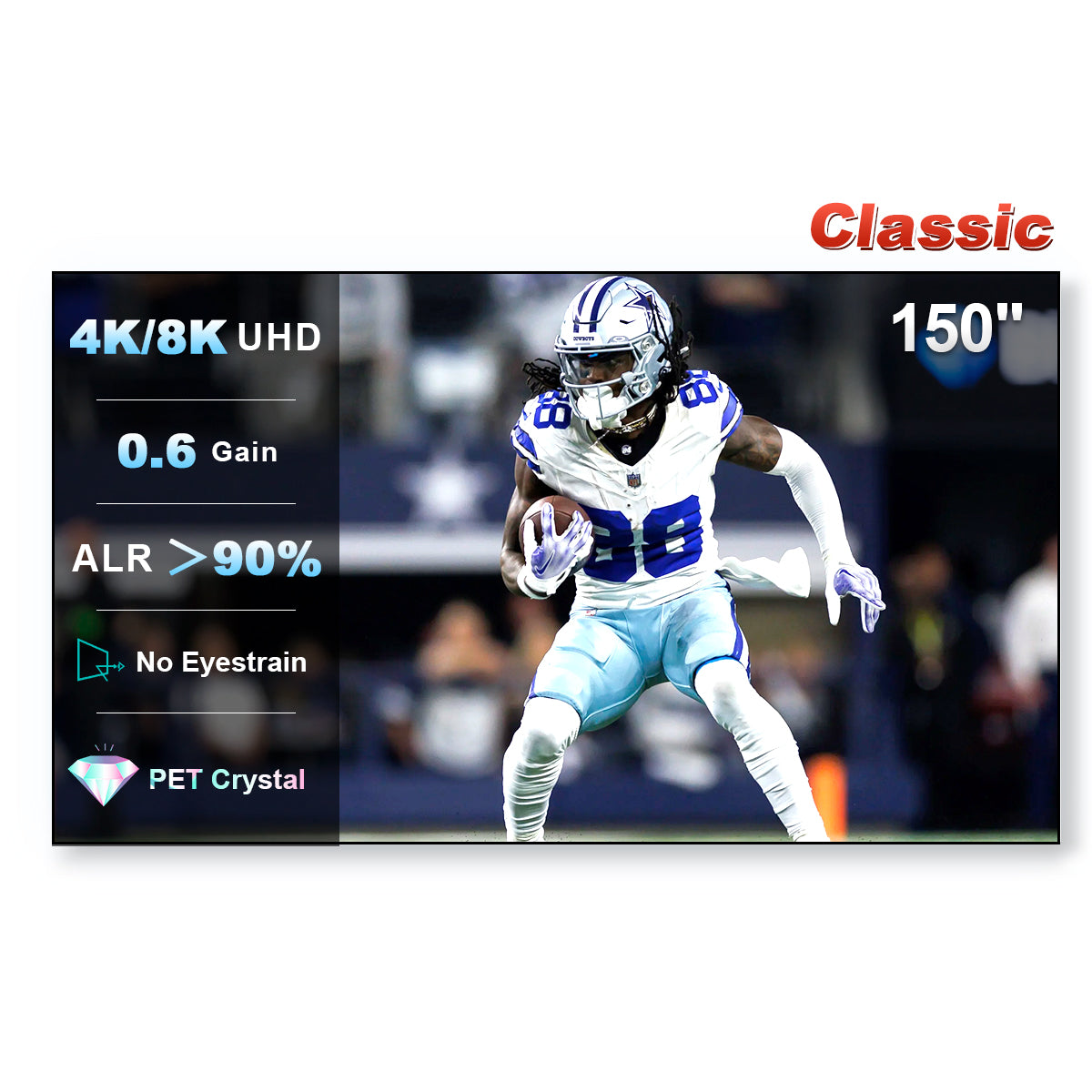شاشة NothingProjector سوداء من سلسلة Pet Crystal Lenticular مقاس 150 بوصة