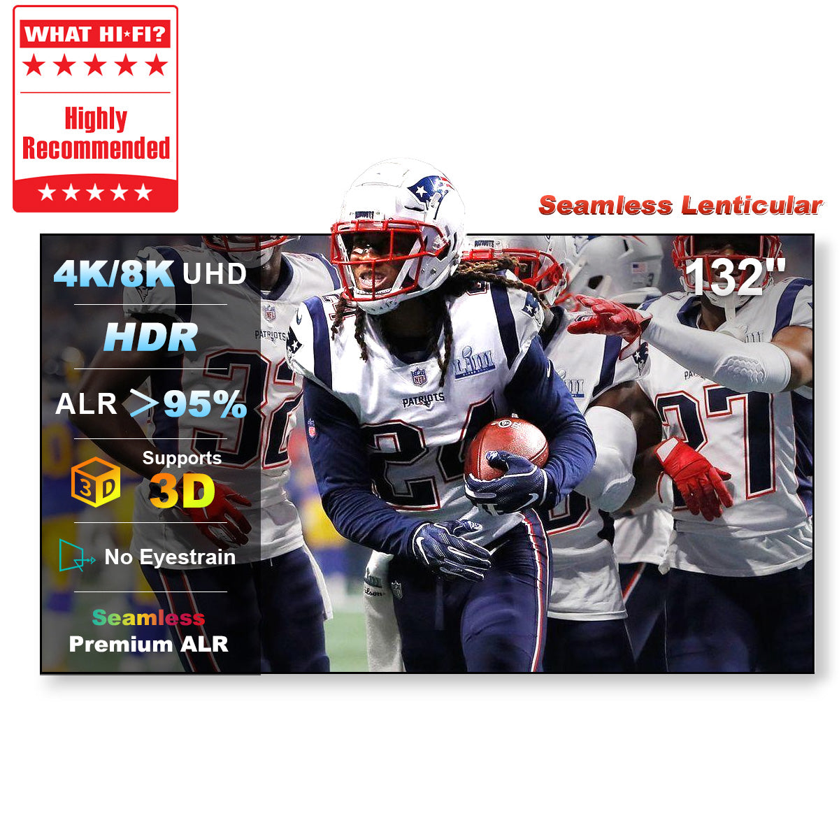 NothingProjector 132 Inch Seamless Lenticular UST ALR Screen in Living Room