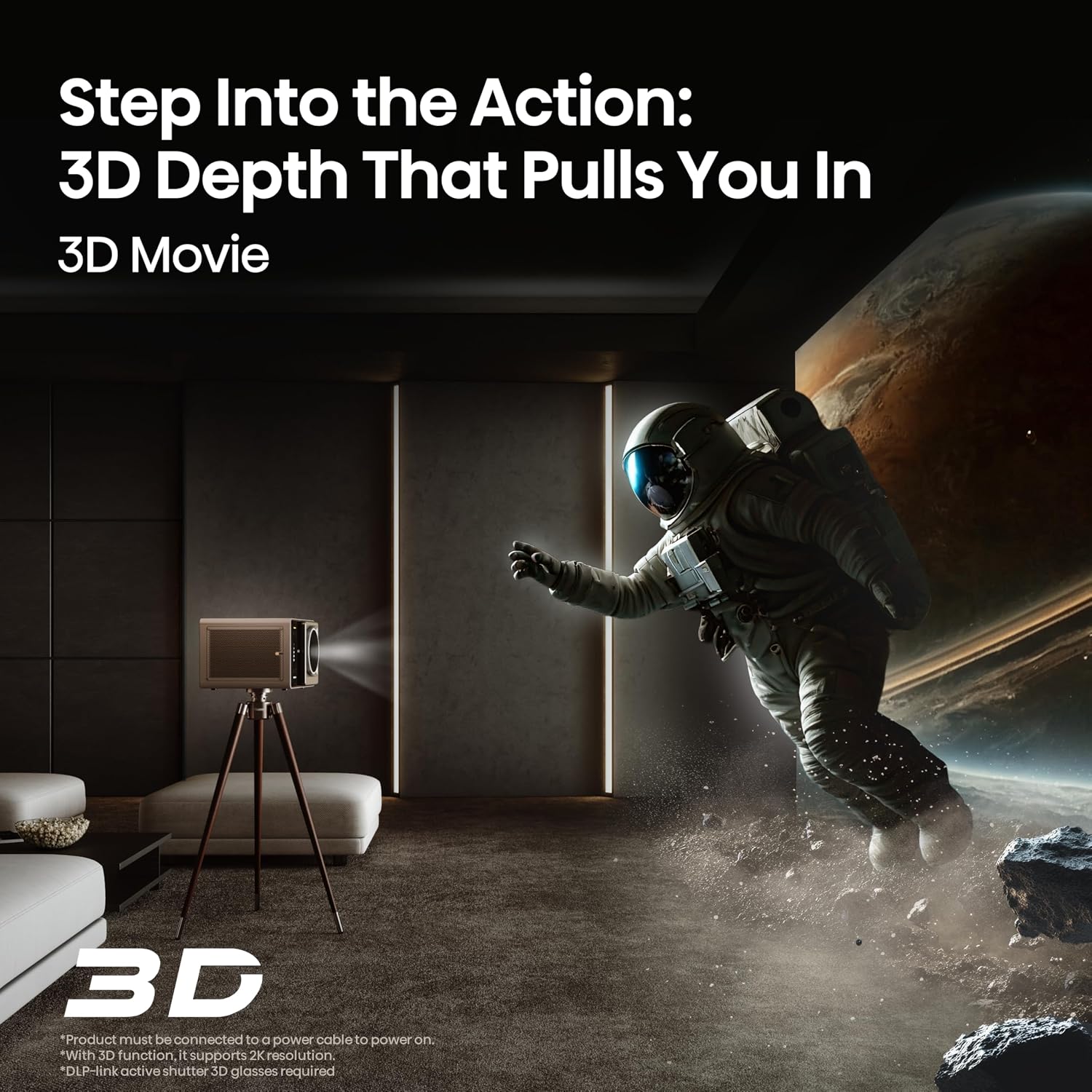 Hisense XR10 4K Triple Laser Smart Projector with Iris & Lens Shift, 6000 ANSI Lumens, 65” - 300” Dolby Vision IMAX Enhanced Vidaa OS Tuned by Devialet