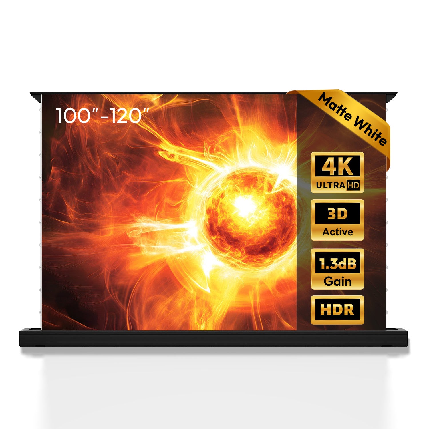 100''-120'' NothingProjector matný bílý motorický podlahový výsuvný plátno pro dlouhé/krátké/UST projektory