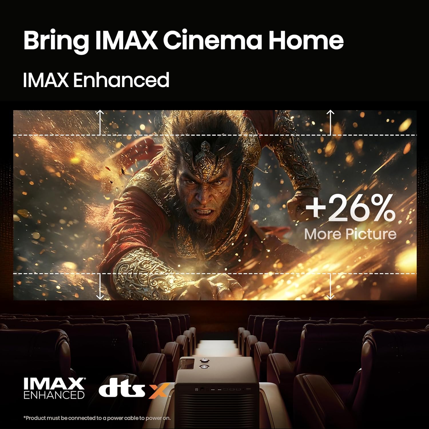 Hisense XR10 4K Triple Laser Smart Projector with Iris & Lens Shift, 6000 ANSI Lumens, 65” - 300” Dolby Vision IMAX Enhanced Vidaa OS Tuned by Devialet