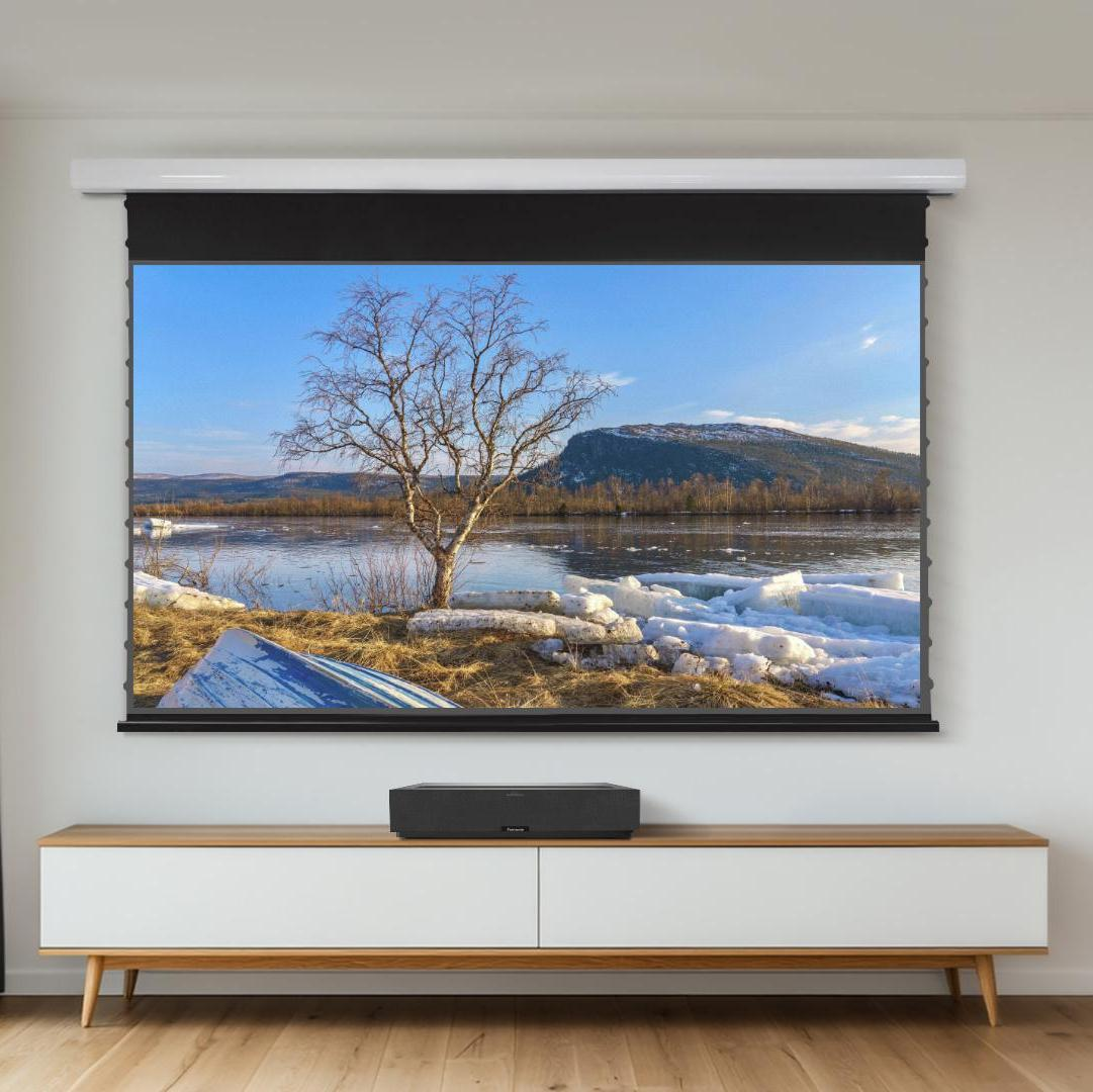 NothingProjector Black Series Slimline Motorized Tension Drop Down ALR Projector Screen