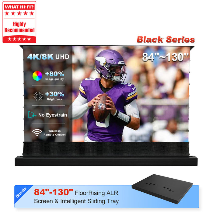 NothingProjector 84-130" Black Series ALR Motorized Floor Screen and Intelligent Sliding Tray Bundle