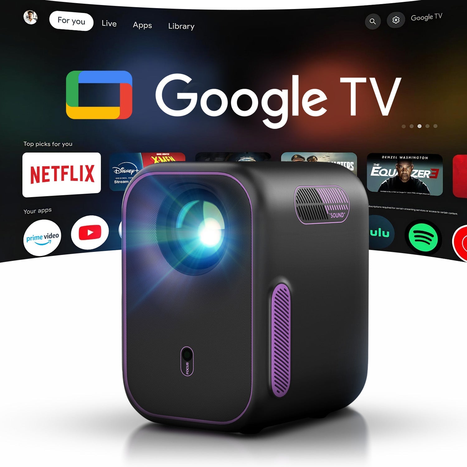 NothingProjector One Smart LED 1080P Portable Projector with Google TV and Netflix