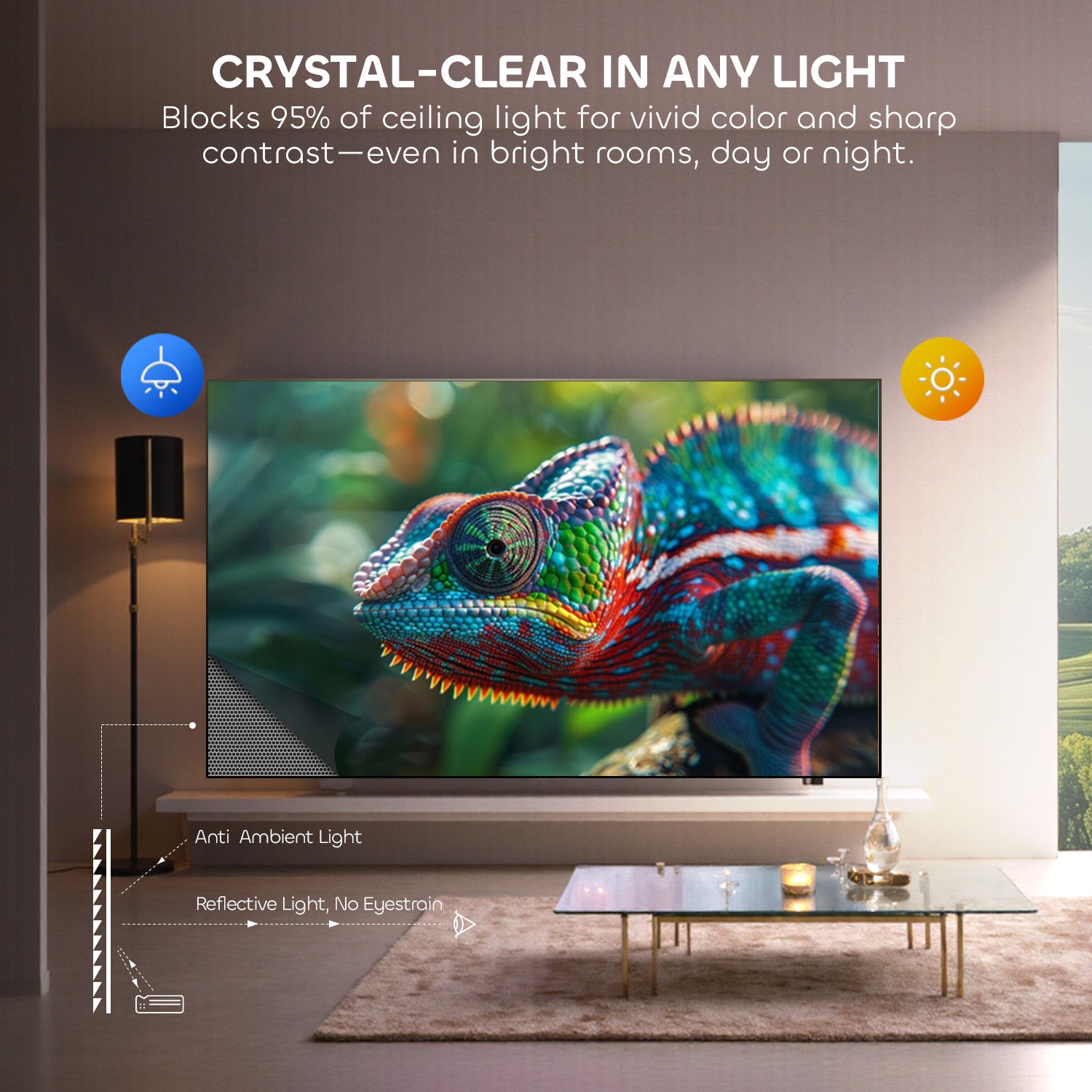 132 Inch NothingProjector Seamless Lenticular 4K UST ALR Projector Screen