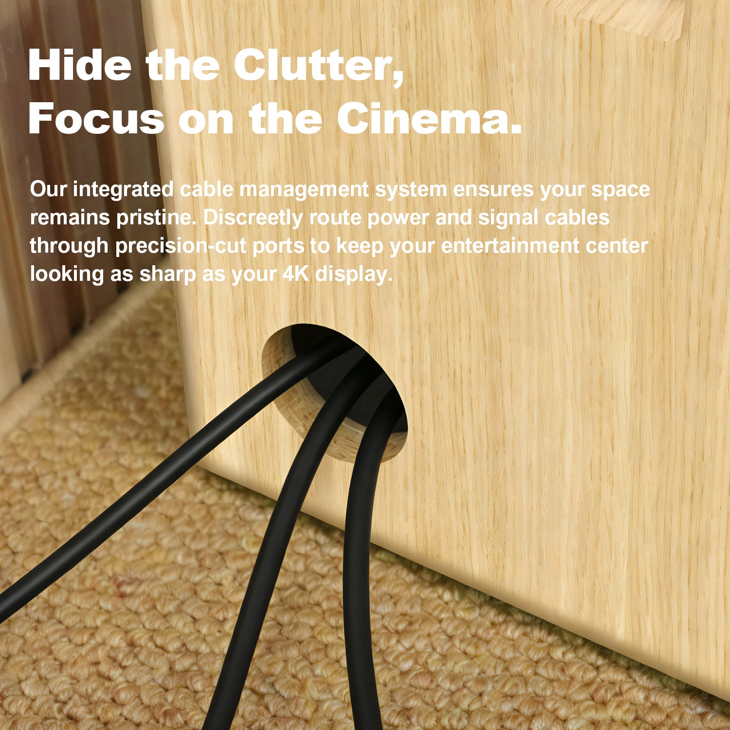 Shore oak Pre Assembled UST Projector Cabinet with Integrated Cable Management for NothingProjector Laser TV Cabinet Clutter Free Cinema Space