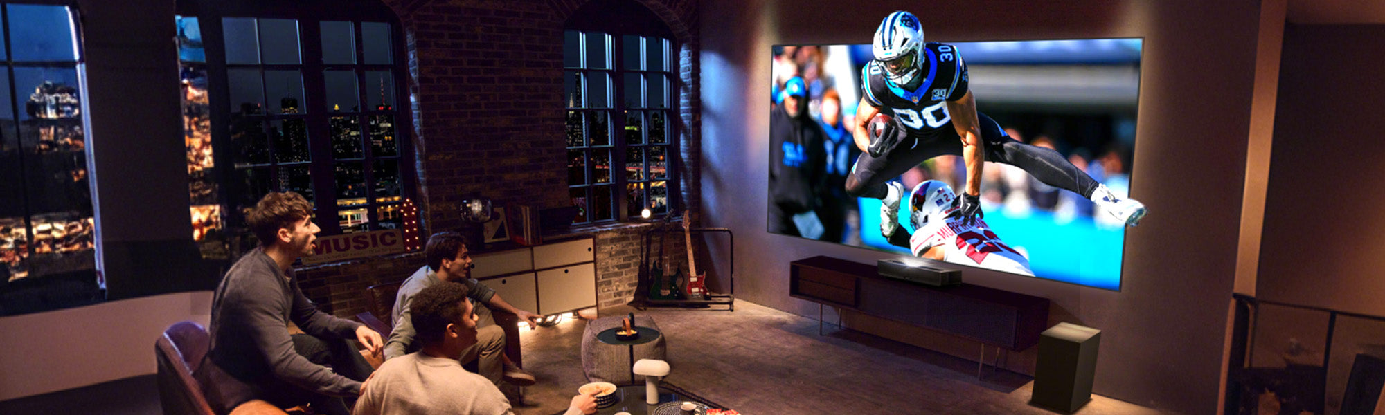 Enjoy your big game night with the best UST projector and ALR screen!