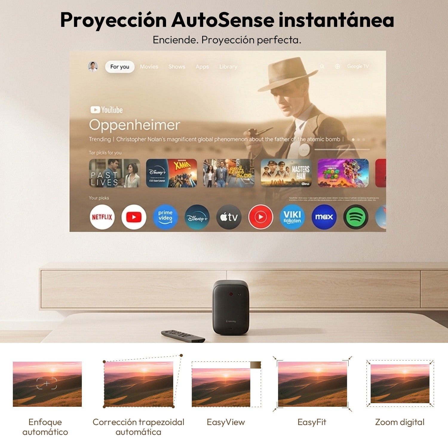 Formovie Xming Page Two 500 ISO lumenów 1080P Full HD Google TV LED projektor Certyfikowany Netflix