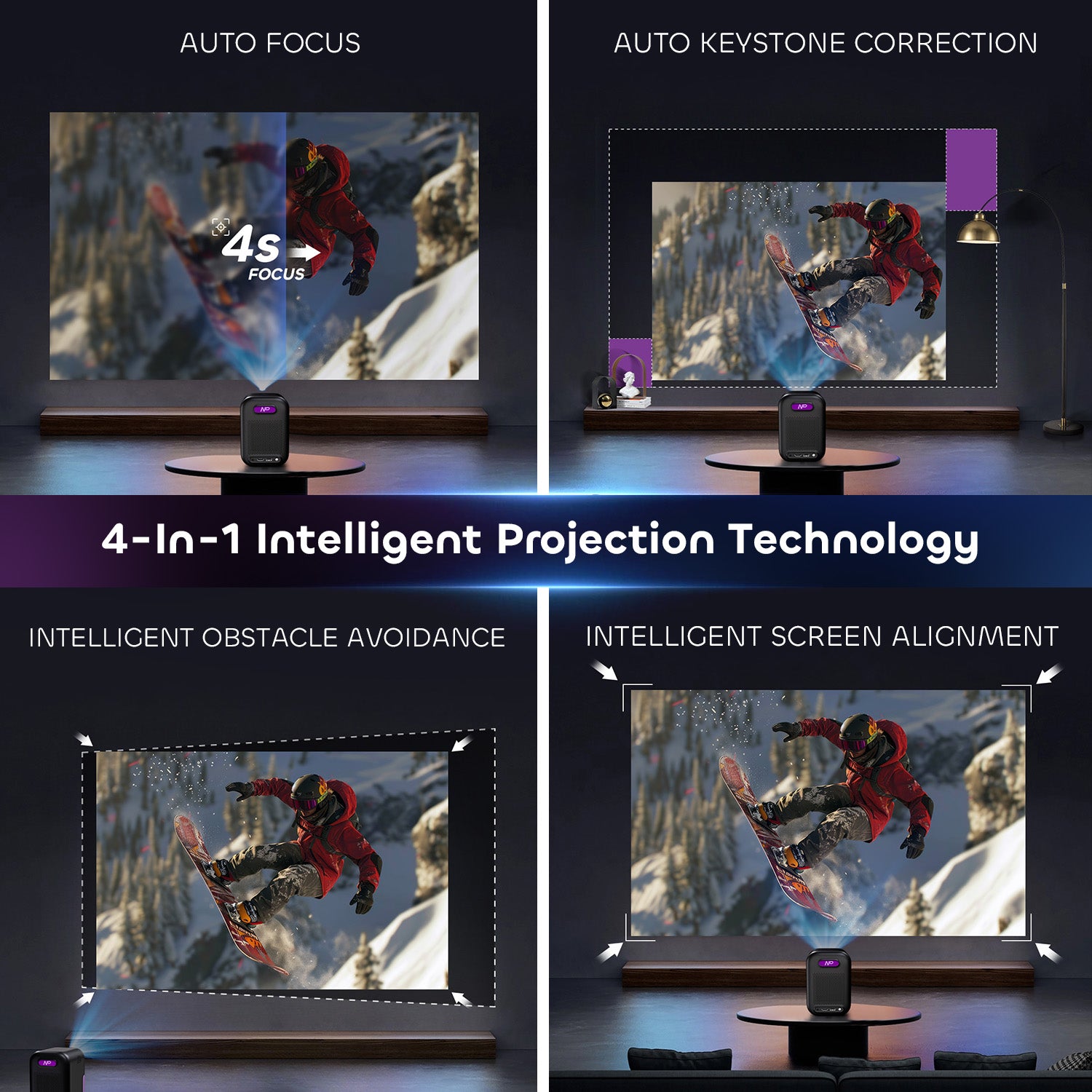 NothingProjector One Smart 1080P Full HD with WiFi Bluetooth Portable Projector with Google TV and Netflix