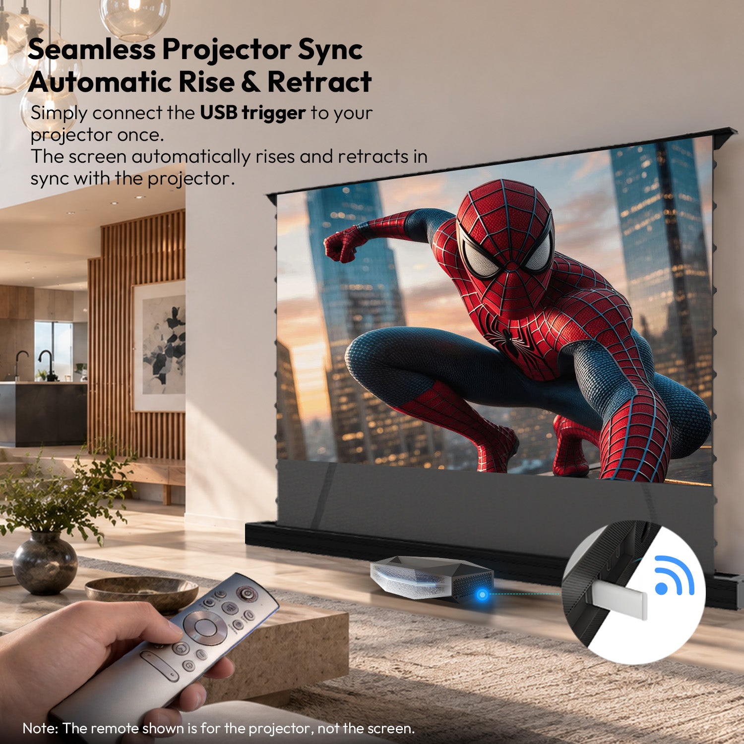 NothingProjector モーター式床上昇120インチALRスクリーン 超短焦点