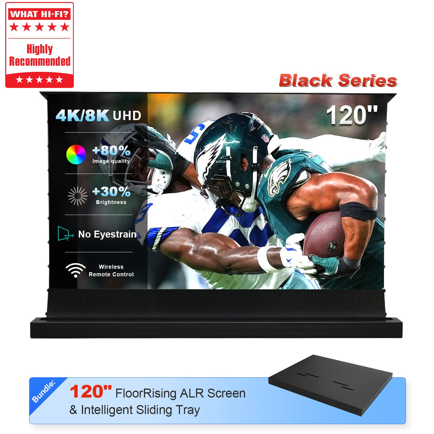 120-inch NothingProjector ALR Floor Rising Screen with Smart Projector Sliding Tray Kit