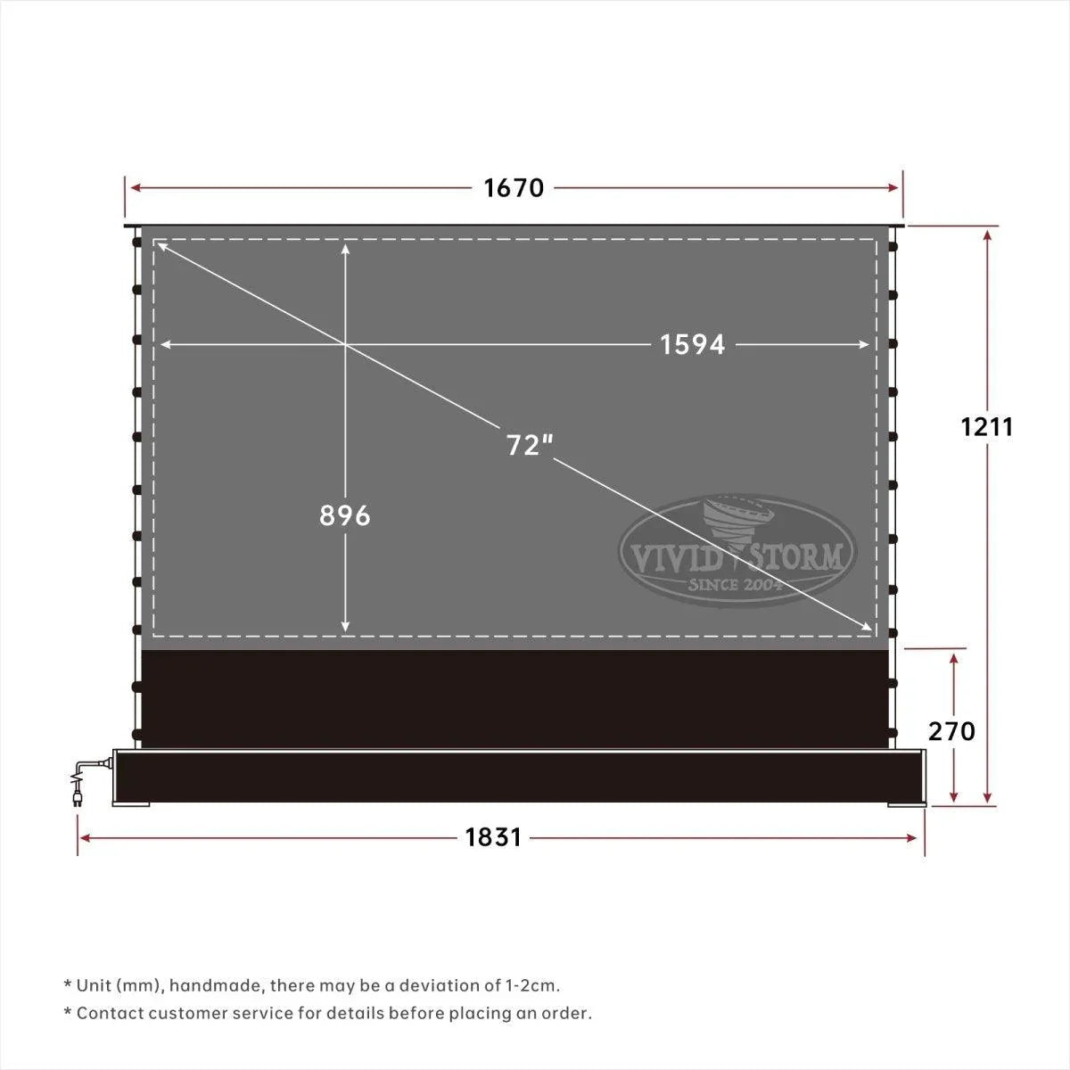 72"-120" VIVIDSTORM S PRO Motorized Tension Floor Rising UST ALR Projector Screen