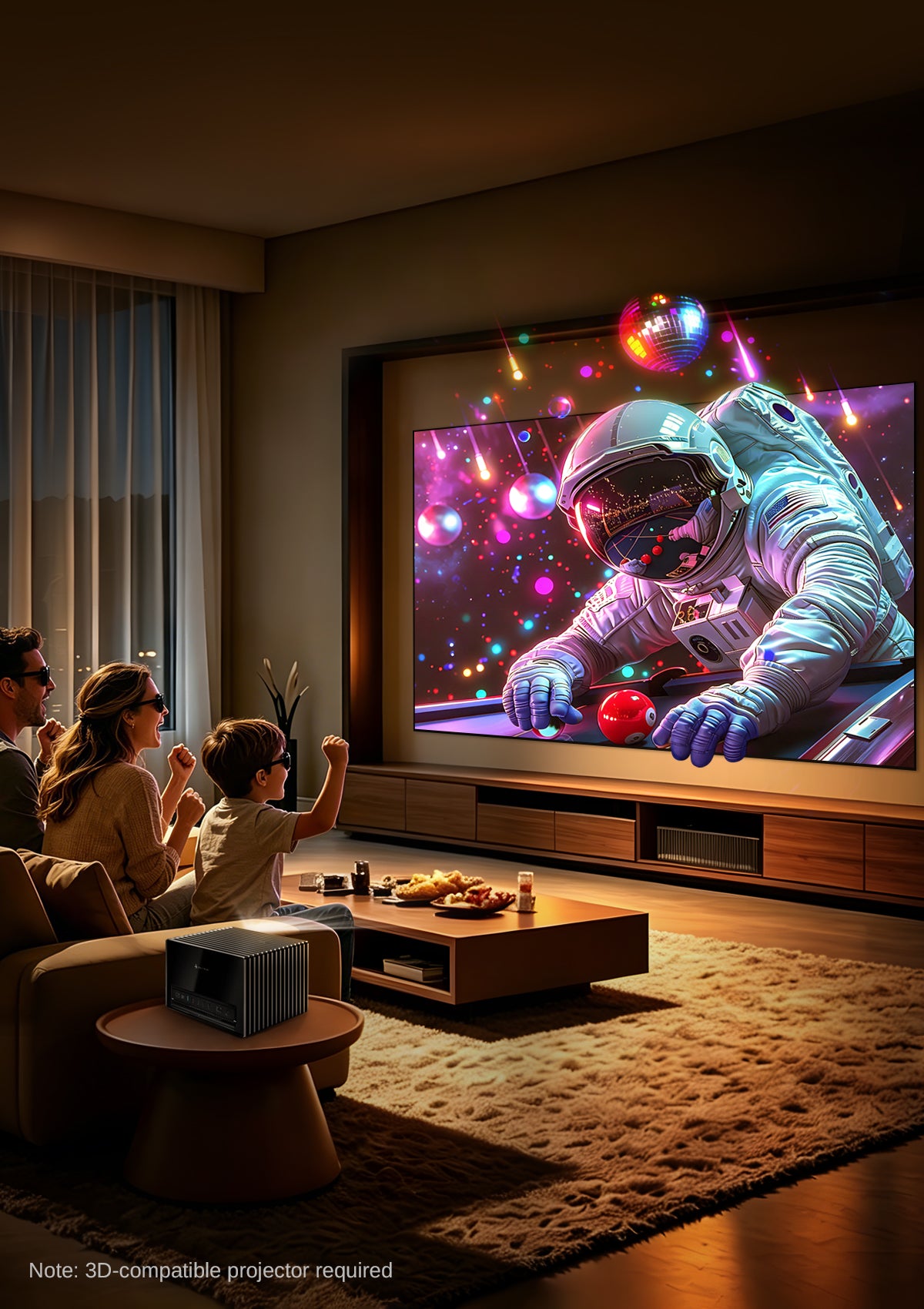 NP 100"-130" ALR Long Throw Screen delivers theater-grade 3D immersion with crystal-clear depth perception and reduced crosstalk, perfect for cinematic adventures or competitive gaming sessions.